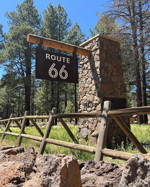 Route 66 wooden sign