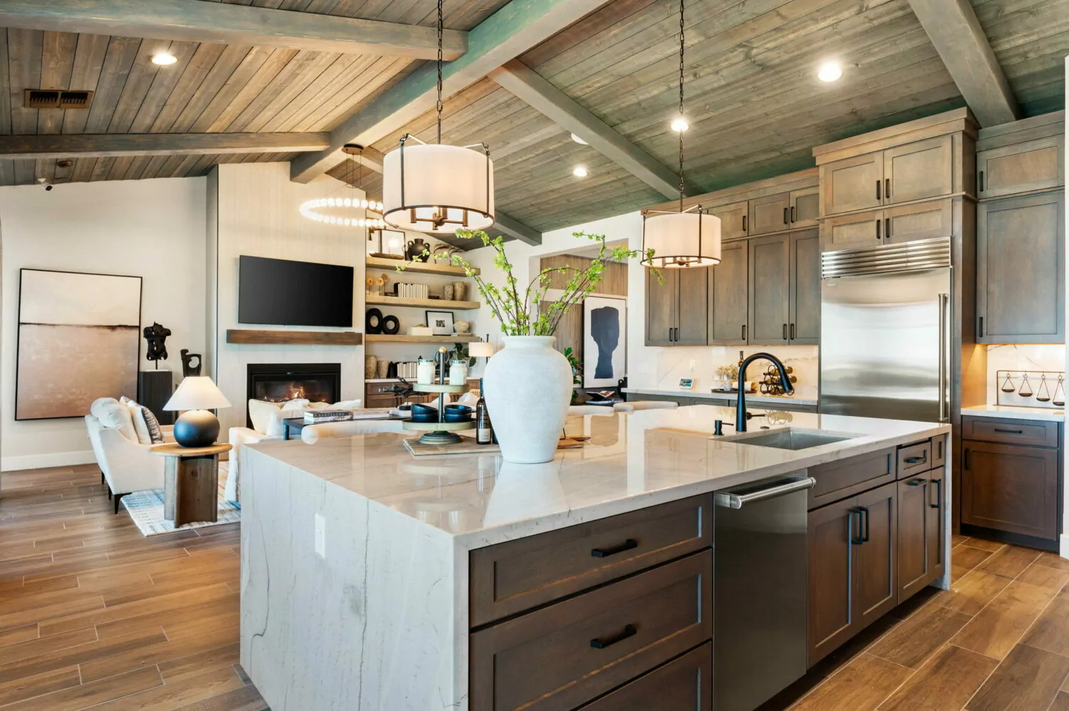 Kitchen and Great Room | Plan 2185 at Jasper 8 in Prescott Valley, AZ by Capstone Homes